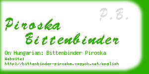 piroska bittenbinder business card